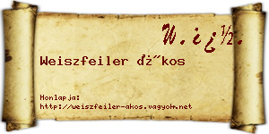 Weiszfeiler Ákos névjegykártya